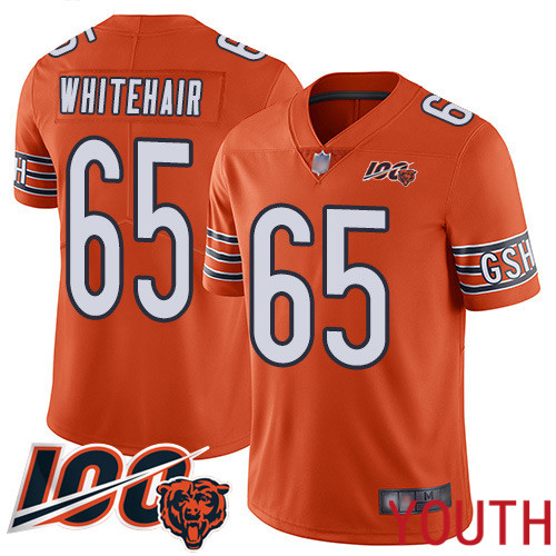 Chicago Bears Limited Orange Youth Cody Whitehair Alternate Jersey NFL Football #65 100th Season